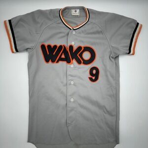 Vintage Descente Wako 9 Baseball Jersey Grey Orange Black Mens L D-300T Japan